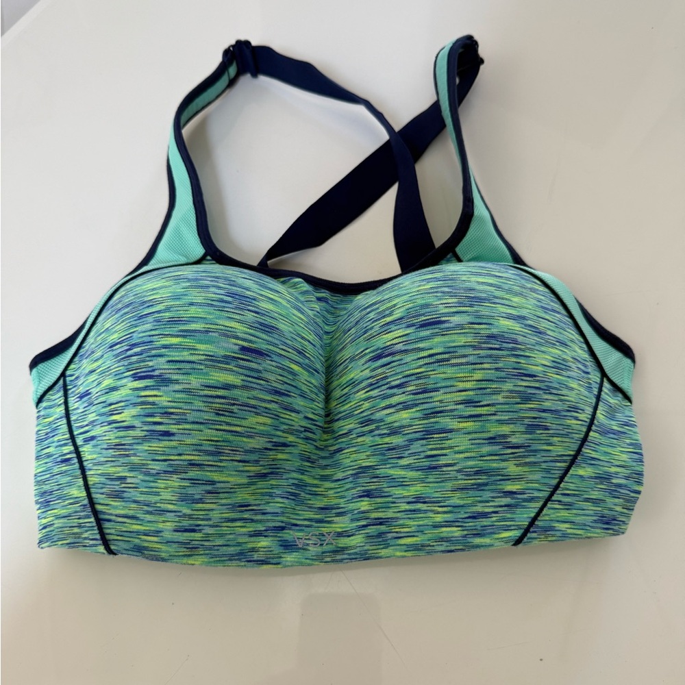 Women's Blue and Green Sports Bra